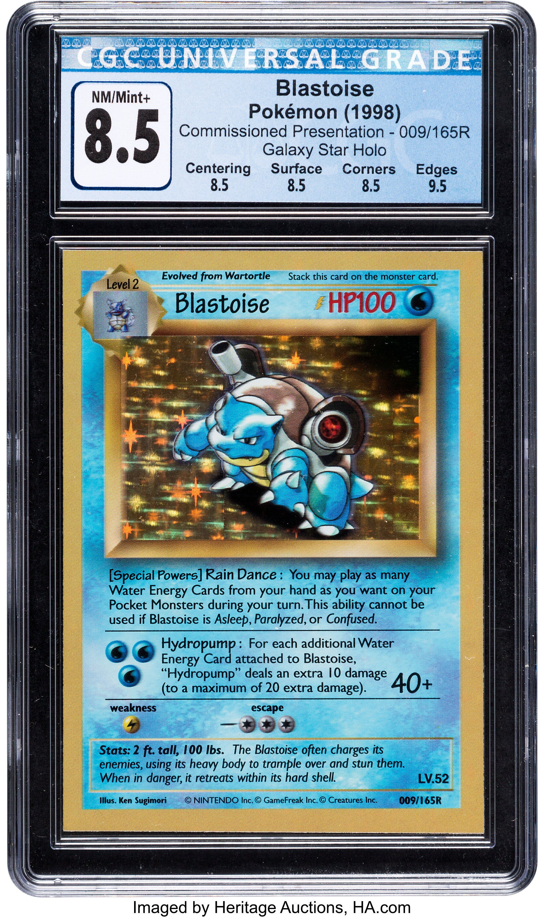 Blastoise Commissioned Presentation Galaxy Star Hologram - One of Only Two Known Copies